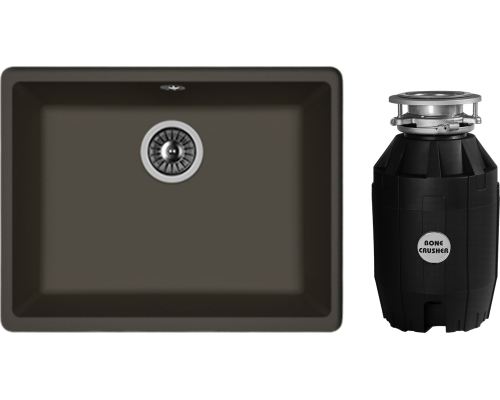 Комплект Мойка Florentina Вега 500 антрацит + Измельчитель Bone Crusher BC 810-AS