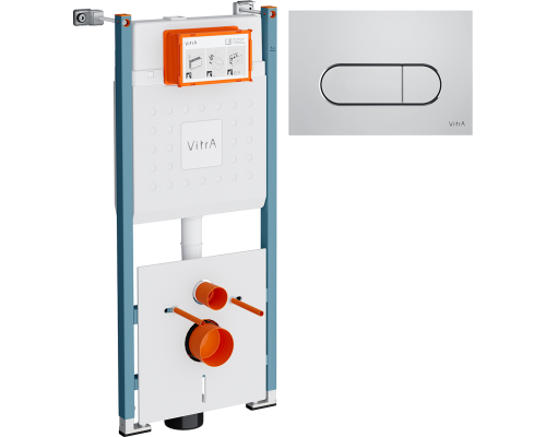 Система инсталляции для унитазов VitrA V-Fix Core 732-5800-01PV с кнопкой Root Round 740-2280 хром Система инсталляции для унитазов VitrA V-Fix Core 732-5800-01PV с кнопкой Root Round 740-2280 хром