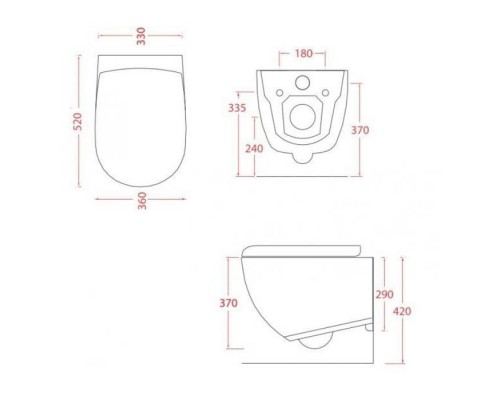 Artceram File 2.0 Унитаз подвесной безободковый 36х52 см, с креплениями, цвет: черный матовый
