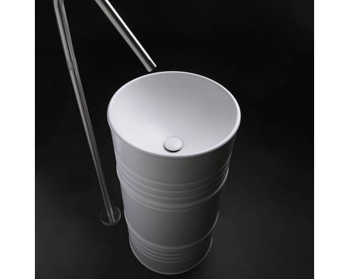 Kerasan Artwork Barrel Раковина 45х90 см, без отв., напольная, слив в пол, в комплекте сифон, цвет: белый. 4742K01 Kerasan Artwork Barrel Раковина 45х90 см, без отв., напольная, слив в пол, в комплекте сифон, цвет: белый. 4742K01