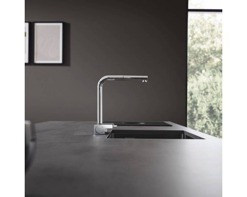 Hansgrohe Aquno Select M81 Смеситель для кухни, 1 отв., с вытяжным душем, sBox, цвет: хром. 73830000 Hansgrohe Aquno Select M81 Смеситель для кухни, 1 отв., с вытяжным душем, sBox, цвет: хром. 73830000