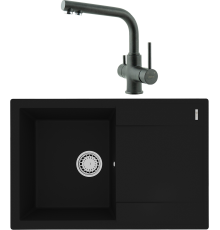 Комплект Мойка кухонная Lemark Imandra 760 9910025 антрацит + Смеситель Comfort LM3061PAN антрацит