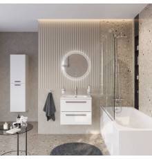 Мебель для ванной комнаты Cezares Eco Cer-N 70, bianco lucido, раковина Duet 70, ручки серые