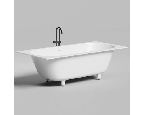 Salini Ornella Axis 190 Kit Встраиваемая ванна 190х90х60см, прямоугольная, материал: S-Sense, донный клапан UpDown, слив-перелив, цвет: белый матовый. 103512M