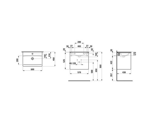 Laufen Palace Комплект мебели 600х450х545 мм., с раковиной Slim, 2 ящика, органайзер для ящика, ручка анодированный алюминий, подвесной, цвет белый глянцевый. 8.6070.2.261.104.1 Laufen Palace Комплект мебели 600х450х545 мм., с раковиной Slim, 2 ящика, органайзер для ящика, ручка анодированный алюминий, подвесной, цвет белый глянцевый. 8.6070.2.261.104.1