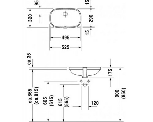 Duravit D-Code Раковина 52.5х32х17.5см., без отв., цвет: белый. 0338490000 Duravit D-Code Раковина 52.5х32х17.5см., без отв., цвет: белый. 0338490000