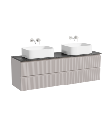 Тумба с раковиной Sancos Snob T 160, doha soft, столешница черный мрамор TT160A1, раковина CN6052