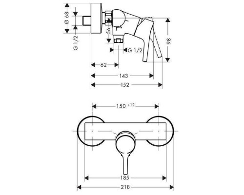 Hansgrohe Talis S, Смеситель для душа, Цвет: хром. 72600000 Hansgrohe Talis S, Смеситель для душа, Цвет: хром. 72600000