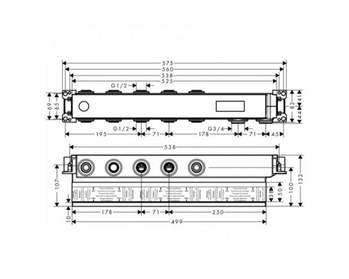 Hansgrohe RainSelect Скрытая часть, с 3 кнопками. 15311180 Hansgrohe RainSelect Скрытая часть, с 3 кнопками. 15311180
