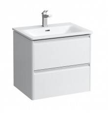 Laufen Palace Комплект мебели 600х450х545 мм., с раковиной Slim, 2 ящика, органайзер для ящика, ручка анодированный алюминий, цвет: белый матовый. 8.6070.2.260.104.1