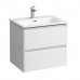 Laufen Palace Комплект мебели 600х450х545 мм., с раковиной Slim, 2 ящика, органайзер для ящика, ручка анодированный алюминий, цвет: белый матовый. 8.6070.2.260.104.1