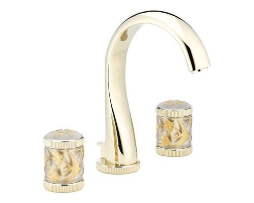 THG Hirondelles Gold Stamped Смеситель для раковины, 3 отв., цвет: Soft gold. A4L-F30-151