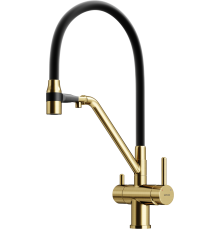 Смеситель для кухни Sancos Dora SC4003BG с гибким изливом, брашированное золото