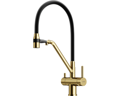 Смеситель для кухни Sancos Dora SC4003BG с гибким изливом, брашированное золото Смеситель для кухни Sancos Dora SC4003BG с гибким изливом, брашированное золото