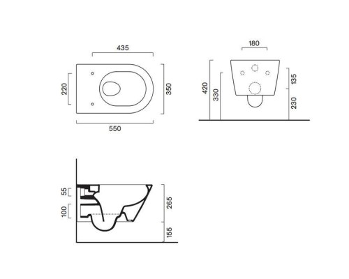 Catalano Zero Унитаз подвесной 55х35см, безободковый, цвет белый  матовый. 0111550021,  9056060000