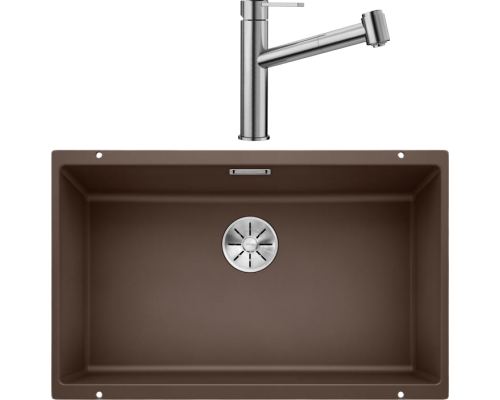 Комплект Мойка кухонная Blanco Subline 700-U кофе + Смеситель Ambis-S 523119