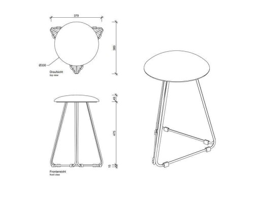 Decor Walther DW 71 Табурет 39.5x39.5x53см, напольный, цвет: черный. 0508760