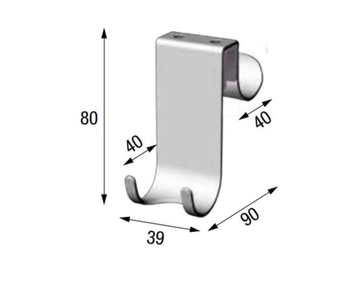 Novellini Frame Крючок на стекло, толщиной, до 1см., цвет: хром. R90APPEN0G Novellini Frame Крючок на стекло, толщиной, до 1см., цвет: хром. R90APPEN0G