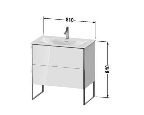 Duravit XSquare База напольная 81x47.8x84см с раковиной, 2 яшика, цвет: глянцевый белый. XS452402222,  23448300001