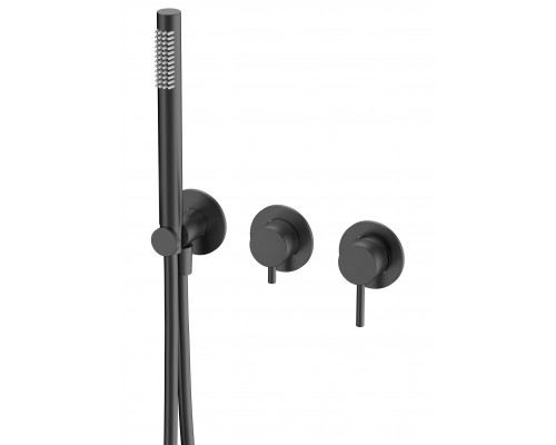 AQM8805MB Встраиваемый смеситель на 3 потр. в комплекте с внутр. частью, черный матовый AQM8805MB