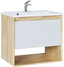 Тумба с раковиной Jorno Tossony 70 сонома светлая, белый