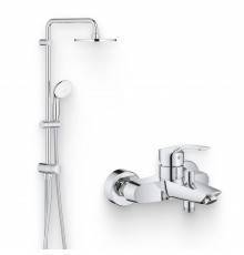Душевой комплект Смеситель Grohe Eurosmart 33300003 + Стойка New Tempesta 27389002