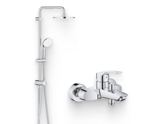 Душевой комплект Смеситель Grohe Eurosmart 33300003 + Стойка New Tempesta 27389002