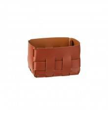 ADJ Корзинка Mini Bottega, 12x19xH13 см., цвет: бордо/коньяк. 1012.30/09