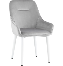 Стул Stool Group Диана велюр серебристый, ножки белые