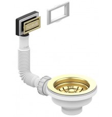 Alv 1144841 Выпуск для мойки 114 Gold new, с рамкой и заглушкой (гофра) 1144841