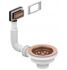 Alv 1144842 Выпуск для мойки 114 Copper new, с рамкой и заглушкой (гофра) 1144842