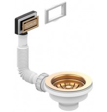 Alv 1144844 Выпуск для мойки 114 Bronze new, с рамкой и заглушкой (гофра) 1144844