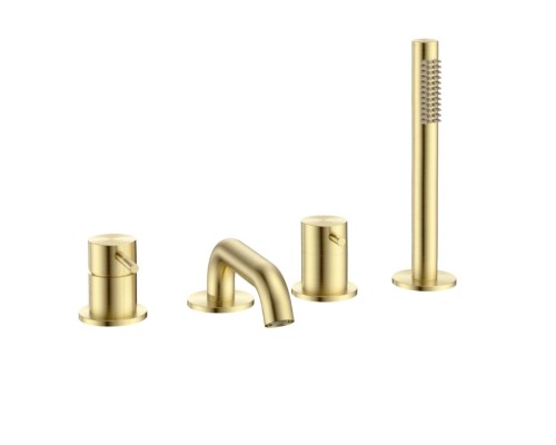 AQM6219BG Siena Смеситель на борт ванны на 4 отв, комплект, золото шлифованное AQM6219BG