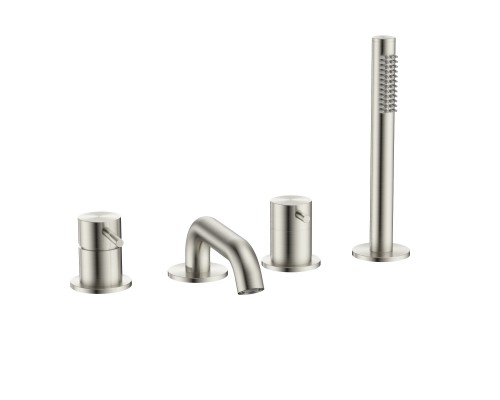 AQM6219BN Siena Смеситель на борт ванны на 4 отв, комплект, никель шлифованный AQM6219BN