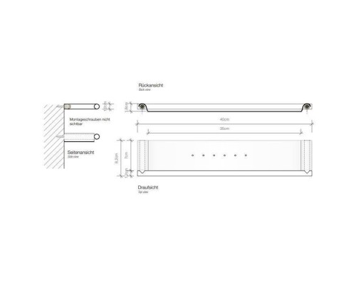 Decor Walther Mikado ABL40 Полочка 40x8.2см, подвесная, цвет: золото. 0521720