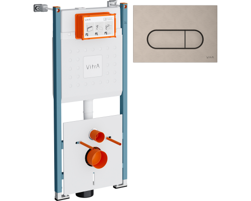 Система инсталляции для унитазов VitrA V-Fix Core 732-5800-01PV с кнопкой Root Round 740-2295 никель Система инсталляции для унитазов VitrA V-Fix Core 732-5800-01PV с кнопкой Root Round 740-2295 никель