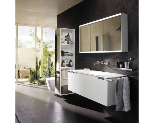 Burgbad Yso Шкаф подвесной зеркальный 32x43x176см, цвет: белый матовый. HSHA058 L K0374