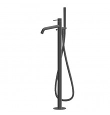 Newform X-STEEL 316 Смеситель для ванны напольный, излив 243 мм, в компл: руч. душ, шланг, без встр. части, цвет: PVD Brushed gun metal. 69684EX.59.064