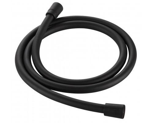 AQM1502MB Шланг душевой, ПВХ, 1500 мм, с латун конич гайкой и защитой от скруч, черный матовый AQM1502MB