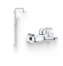 Душевой комплект Смеситель Grohe Eurostyle New 33591003 + Стойка New Tempesta Rustic 26452001
