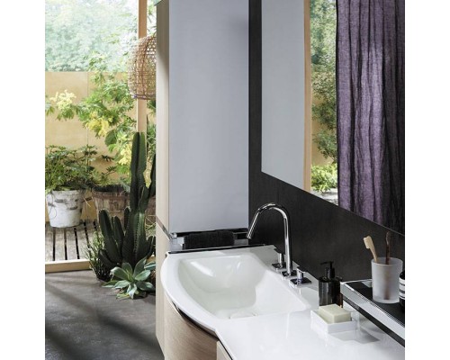 Burgbad Yso Шкаф подвесной 40x35x176 см, цвет: белый глянец/аутентичный дуб. HSHB040 L F2184 K0387