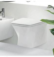 Azzurra Hera Унитаз подвесной 57х38х36,5 см, безободковый, с крепежом, с сиденьем, цвет: Bianco lucido. HEVKSPE00000BI,  HER1800/F