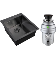 Комплект Мойка кухонная Zorg Inox PVD Inox PVD 4551 grafit + Измельчитель Inox D ZR-38 D