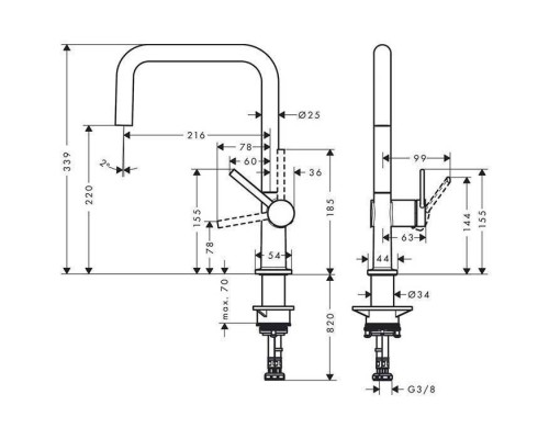 Hansgrohe Talis M54 Смеситель для кухни, 1 отв., цвет: черный матовый. 72806670 Hansgrohe Talis M54 Смеситель для кухни, 1 отв., цвет: черный матовый. 72806670