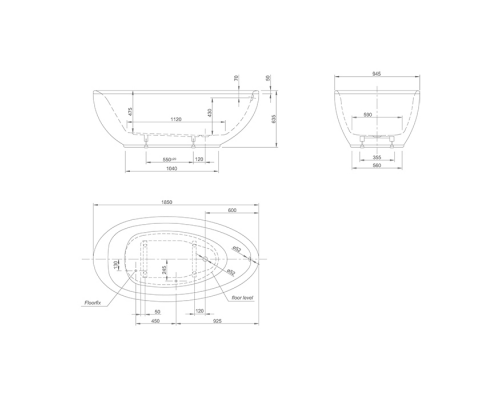 Knief Lounge Ванна отдельностоящая 185x95x63.5cм, со слив-переливом, цвет: белый . 0100-091-06,  0100-089-06