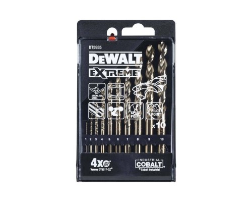 Набор сверл DeWalt 10шт EX HSS-CO металл (1-10) DT5935 Набор сверл DeWalt 10шт EX HSS-CO металл (1-10) DT5935