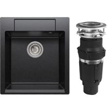 Комплект Мойка Polygran Argo 460 чёрная + Измельчитель Bone Crusher BC 610-AS