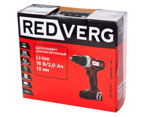 Шуруповерт аккумуляторный REDVERG RD-SD18V Шуруповерт аккумуляторный REDVERG RD-SD18V