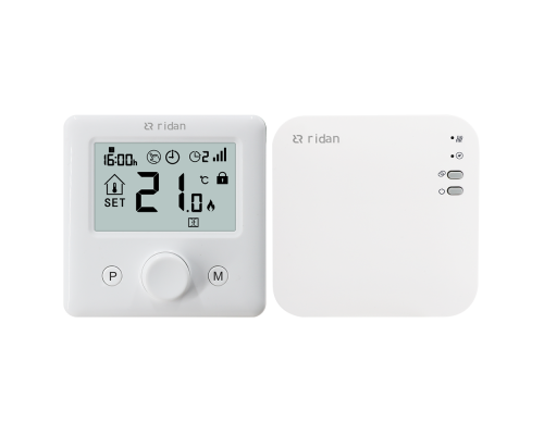 Беспроводной термостат + ресивер Ридан RT2000RF + RX1 (сухой контакт), накладной 087N6474R