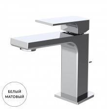 Carlo Frattini Fit Смеситель для раковины, на 1 отв, донный клапан, h110мм излив 110мм, цвет: белый матовый. F3381BS